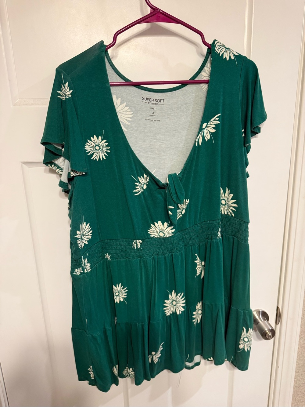 Torrid Green Floral V-Neck top